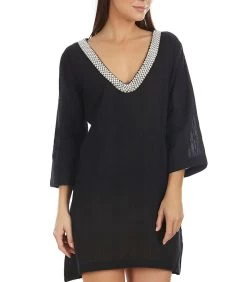 Drie-kwart Mouw Kralen Strand Kaftan