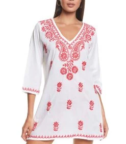 Geborduurde Korte Strand Tuniek Complementos