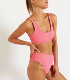 Banana Moon JUSTIN SCRUNCHY Roze Gekreukt Bikinitopje